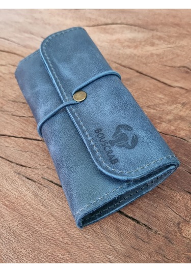 Tütün Kesesi Cüzdan Tütünlük Gerçek Deri Açık Boyut: 13cm 19cm Kapalı Boyut: 7cm 13cm