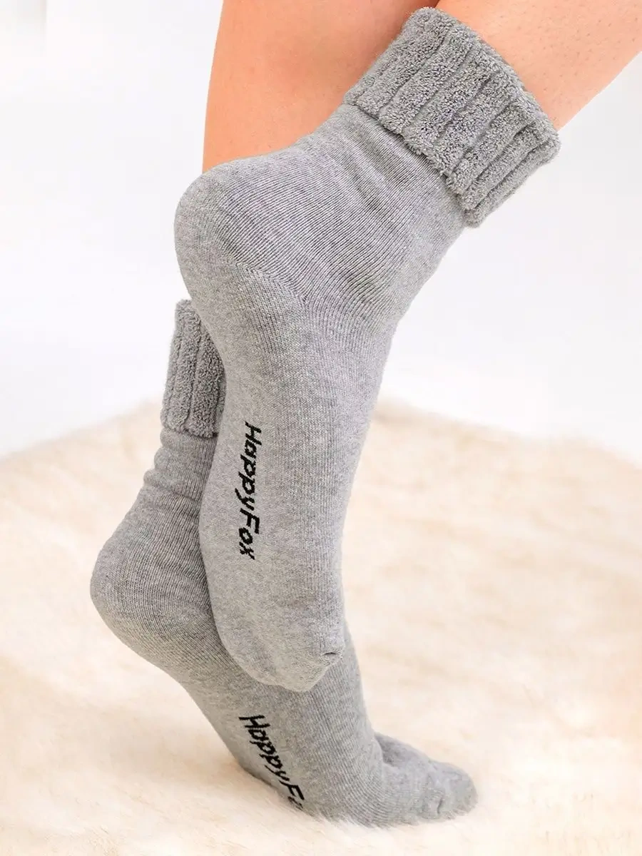 Happyfox Havlu Kumaşı Sıcak Bünyalı Çoraplar 120234674 Gri