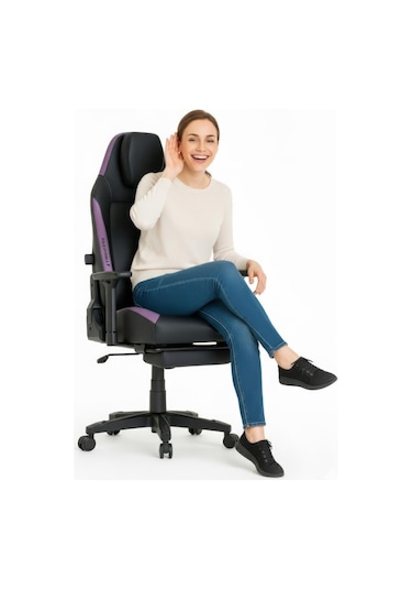 Fashcolle Globe Pro Purble Oyuncu Koltuğu Siyah - Mor