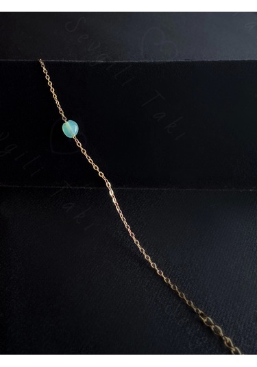 Akik Doğal Taşlı Gold Çelik Bileklik Sevgili Takı Koleksiyonu Çok Renkli