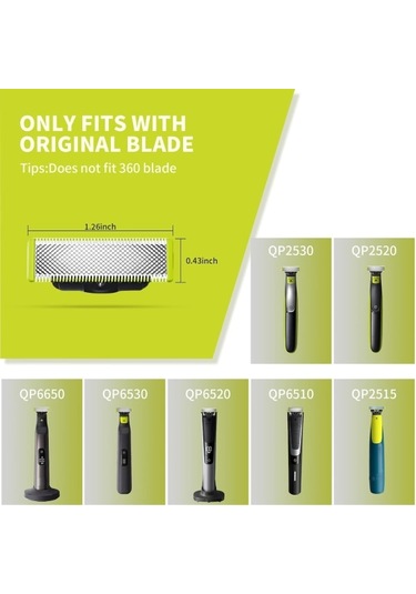 Kısa Sakalları Düzeltmek İçin Philips Oneblade Yedek Bıçakları 8'li Paketle Uyumludur