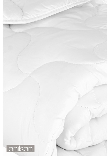 4 Mevsim Mikrofiber Tek Kişilik Yorgan, 155x215cm, Beyaz Ev Ve Otel Yorganı, Sade Ve Zarif Beyaz