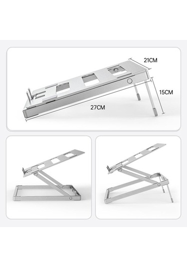 H12 Ayarlanabilir Alüminyum Alaşım Dizüstü Bilgisayar Yükseltici Masaüstü Standı Tutucu