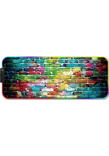 Ebitda 260x390x4mm F-01 Kauçuk Rgb Işıklı Mouse Pad - Renkli Tuğla Modu Renkli Tuğla