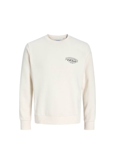 Jack & Jones Jjmakoto Beyaz Erkek Sweatshirt 12278601 Beyaz