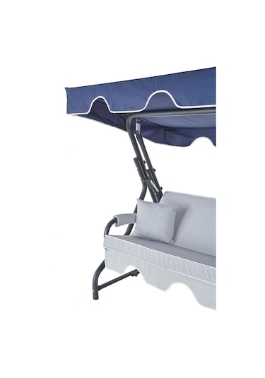 Olea 3 Kişilik Bahçe Balkon Teras Salıncağı Lacivert Çizgili Lacivert