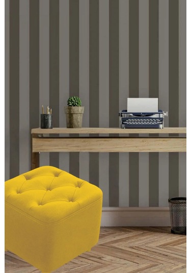 Most Hallow Kapitoneli Kare Puf 07 Hardal Kadife Kumaş Evinize T