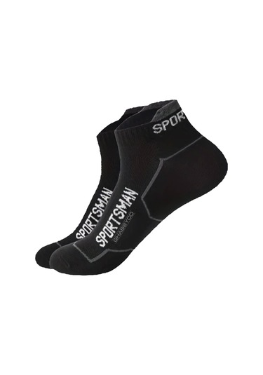 Erkek Nefes Alabilen Ter Emici Koşu Futbol Fitness Antrenman İçin Kısa Spor Çorap Siyah