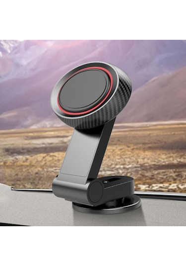 Karbon Desenli Torpido Üstü Mıknatıslı Telefon Tutacağı / Syte176