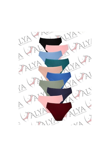 Alya Underwear Kadın Külot Basic Slip Renkli Pamuklu Iç Çamaşırı 10'lu Paket Multicolor-x32 Multicolor - X32