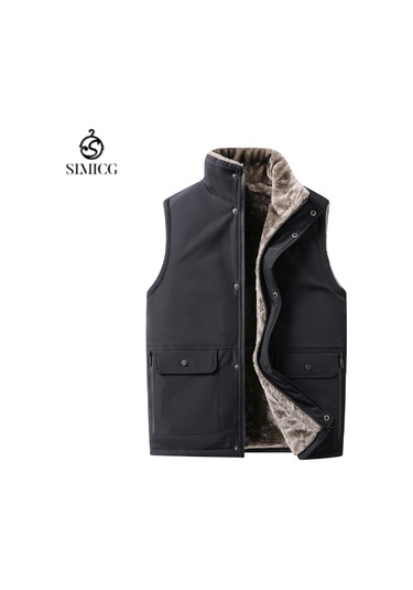 Erkek Yeleği, Erkek Sonbahar Ve Kış Pamuklu Yeleği, Omuz Yeleği Siyah