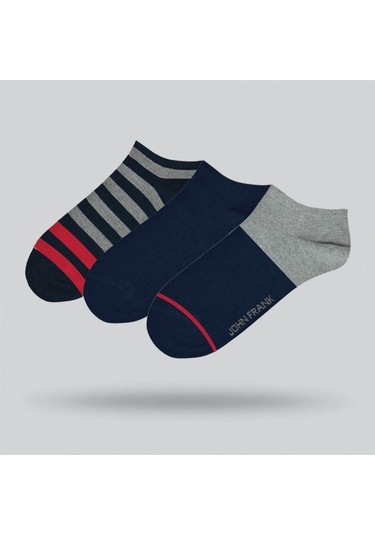 John Frank Üçlü Kısa Çorap Multıcolor (488750190)-Std Çok Renkli