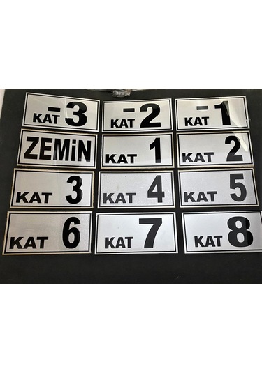 Kat Numarası 8X15Cm Kendinden Yapışkanlı -1 Den 8'E