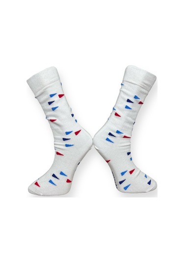 3'lü Unısex Geometrik Ve Soyut Tasarımlı Esnek Nem Alabilen Pamuklu Spor Soket Çoraplar Çok Renkli