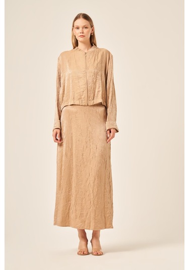 Ftz Women Kadın Kraş Etekli Takım Beige 31171 Beige