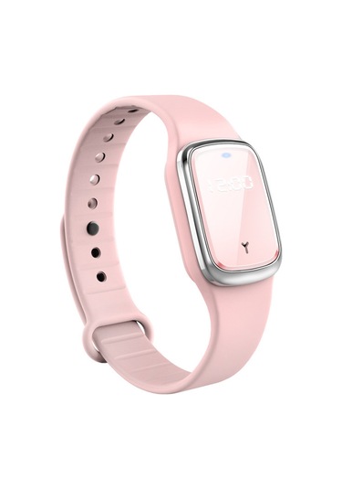 Singree M2 Pembe Sayısal Göstergeli Ultrasonik Sinek Kovucu Kordon - Kimyasız, Çocuklar İçin Güvenli, Dış Mekan Taşınabilir, Sürekli Koruma