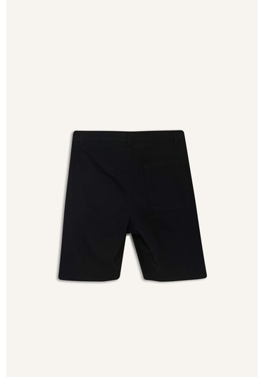 Defacto %100 Pamuk Regular Fit Bermuda Şort E1231ax25smbk81 Siyah