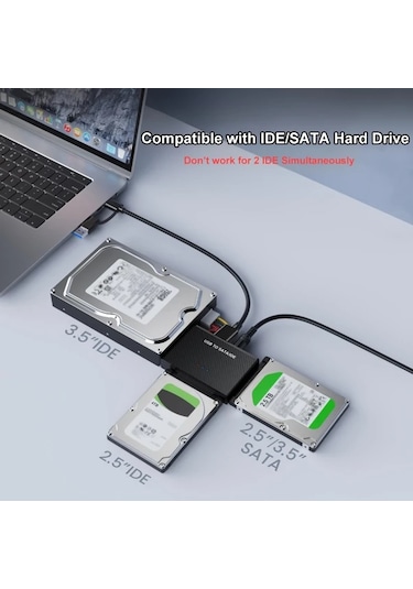 Elmpaly Usb 3.0 Sata Ide Adaptörü 2.5 3.5 Inch Ssd Dvd Cd Rom Çevirici Harici Disk