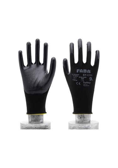 Faba Ep-1321 Siyah Nitril Polyester Eldiven-xl