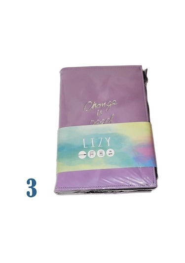 Lızy Velur Desen Fermuarlı Defter Çok Renkli