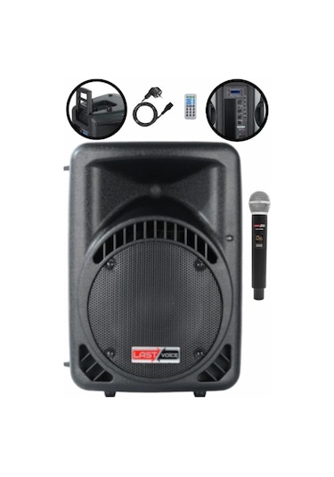 Lastvoice Ample-15ap Taşınabilir Seyyar Portatif Mikrofonlu Elektrikli Ses Sistemi Hoparlör 1000 Watt