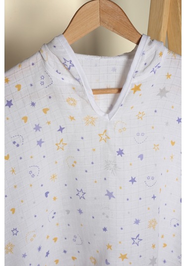 Luckka %100 Pamuk Bebek Çocuk Müslin Panço - Ztpanço 001