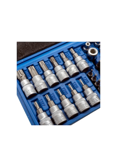 5529 3/8 1/4 İç Dış Torx Bits Uçlu Lokma Anahtar Takımı 34 Parça