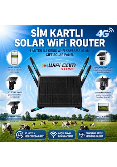 Sim Kartlı Solar Router 4g İnternet Ve Geniş Wifi Ağı