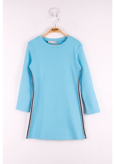 Toontoy Kız Çocuk 2 Yandan Şeritli Elbise Nar Çiçeği