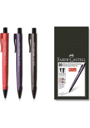 Faber-Castell Faber Econ 0.7 Uçlu Kalem Koyu Renkli 10'lu