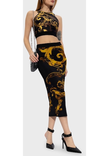 Versace Jeans Couture Bayan Top 76ham227 Js292 G89 Siyah-gold Siyah - Altın