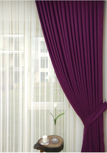 Evdepo Home Vişne Fon Perde Tek Kanat