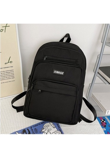 High Quality Shoe Bag Ortaokul Öğrencileri Için Çok Katmanlı Basit Sırt Çantası, Büyük Kapasiteli Sırt Çantası, Lise Öğrencileri Ve Üniversite Öğrencileri Için Nötr Sırt Çantası Siyah - Sarı