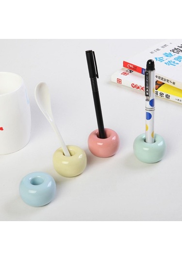 Beyaz Basit Tatlı Renk Japon Tarzı Seramik Malzeme Diş Fırçası Tabanı Kalem Rafı Beyaz