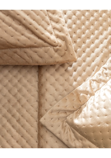 Boulogne Çift Kişilik Kadife Yatak Örtüsü Yo0000000051 Toprak