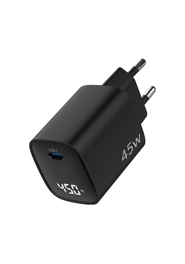 Juo 45W Gan Led Ekranlı Type-C PD Şarj Cihazı iPad & Android & Notebook Uyumlu Şarj Aleti