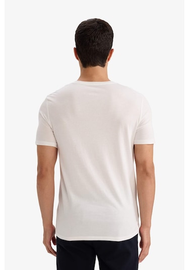 Defacto Slim Fit Tişört M6606az26spwt34 Beyaz-wt34