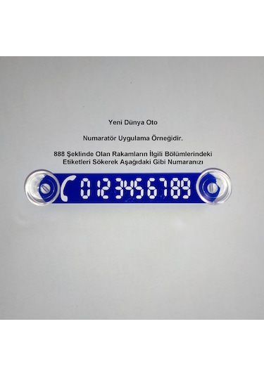 Yeni Dünya Oto Ydnmr 012 Araç Park Telefon Numaratörü Beyaz - Mavi