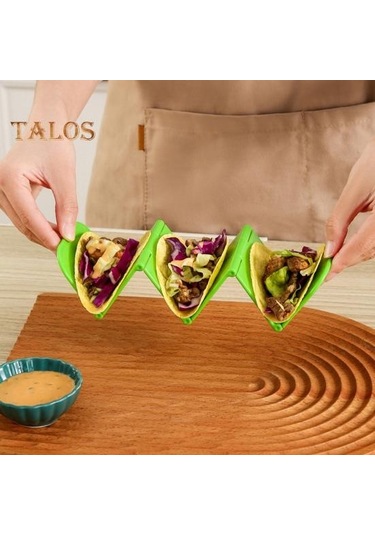 Yeşil Gözleme Standı Dalgalı Geniş Uygulamalar Anti-pas Yeniden Kullanılabilir Bulaşık Makinesi Izgara Güvenli Taco Standı Ev Gereçleri