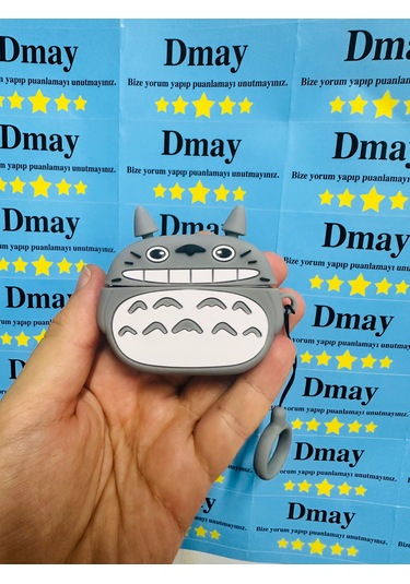 Apple Airpods Pro 3. Nesil 2025 Uyumlu Figürlü Silikon Kılıf Anahtarlıklı Kılıf Gri - Beyaz