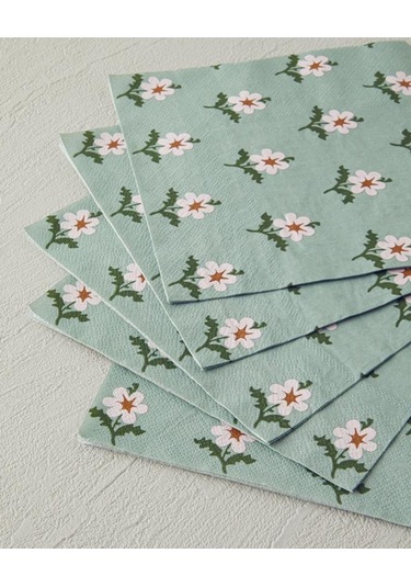 Retro Floral 33x33 Kağıt Peçete 20 Adet