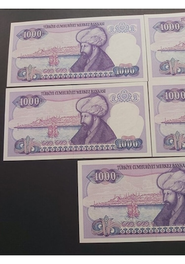 Mor Binlik 7. Emisyon Eski Tc Kağıt Para 1000 Lira