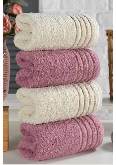 Casnack Diana Havlu Seti 4'lü 800gr. 50x90cm - Mürdüm-bej