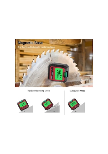 Pazly Dijital Açı Ölçer - 4x90 Ölçüm, Hassas Kesim & Tamir İçin Kompakt Seviye Aleti