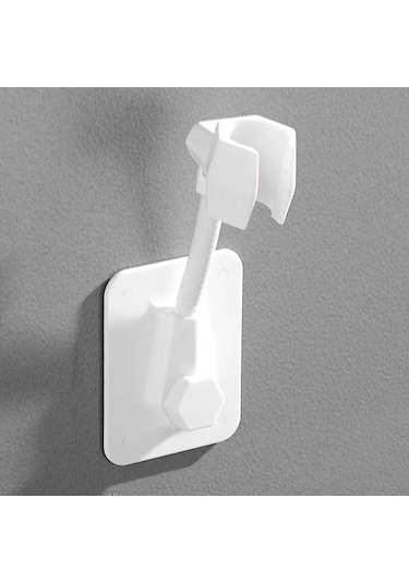 Fortunelane Duvar Montajlı Otomatik Tutucu, Plastik Mat Beyaz Başlık Tutucu, Suya Dayanıklı, Kolay Kurulum, Esnek Metal Çubuklu Beyaz