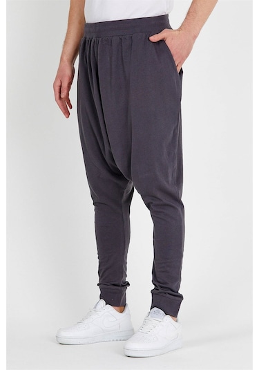 JAHR MARC Koyu Gri Slim Fit Yanları Cepli Erkek Şalvar Eşofman Koyu Gri