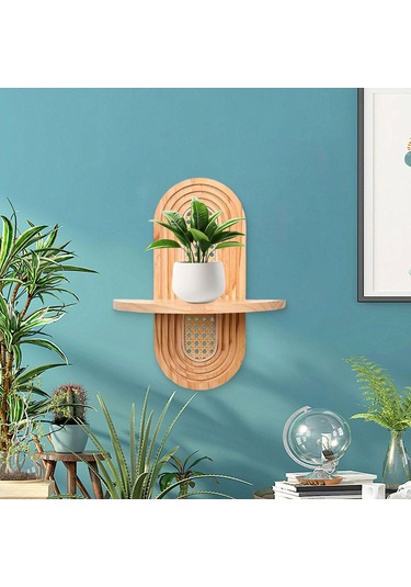 Suntek Kemer Ahşap Raf Standı El Sanatları Askılı Veranda Ahşap Rengi