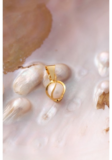 14 Ayar Altın Incili Kafesli El Işi Kolye Ucu