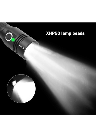 Led Xhp50 Karartma Yüksek Parlaklık El Feneri 800-1000lm Siyah