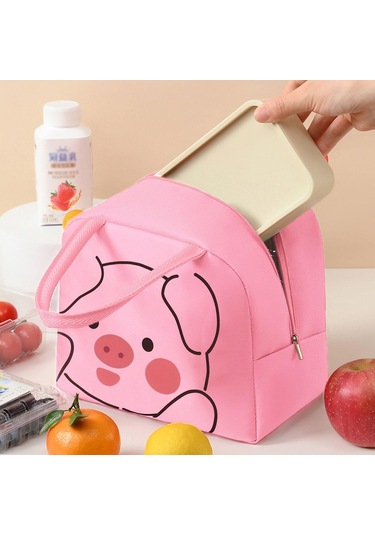 Karikatür Domuz Öğle Yemeği Çantası Sevimli Öğle Yemeği Çantası Taşınabilir Öğle Yemeği Kutusu Büyük Öğle Yemeği Çantası Su Geçirmez Yalıtımlı Öğle Yemeği Çantası Diğer